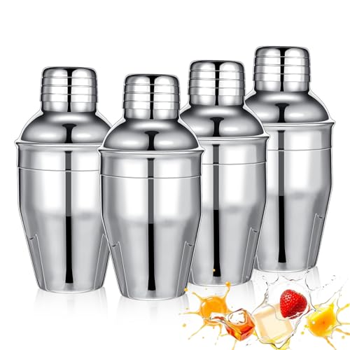 4 Pcs Cocktail Shaker, 180ml Drink Shaker with Bartender Strainer,