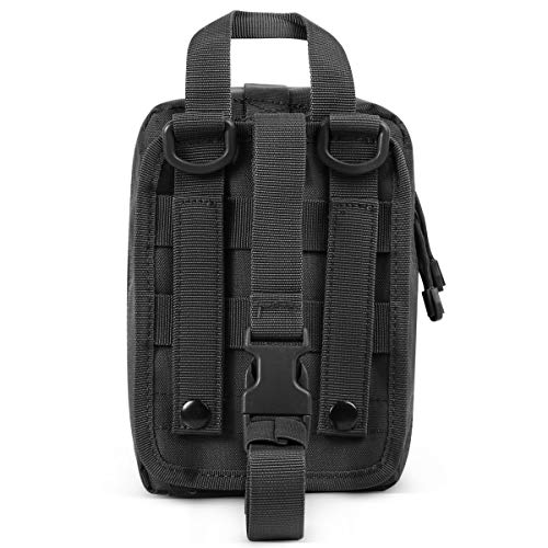 Gogoku 2-Pack First Aid Pouch 1000D Nylon Tactical Molle Medical Pouch Utility Pouch For Outdoor Activities Medical Supplies Bag Only Black #TOP5