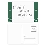 Quantità: 20 cartoline. Life begins at The end of Your Comfort Zone - Set di cartoline portafortuna, 20 pezzi