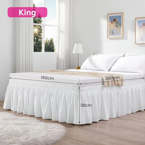 Faldón elástico para cama fácil de instalar que oculta el somier King 3