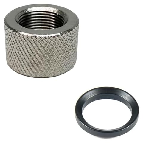 FSI Thread Protector 5/8x24 0.59 inch Long with Crush Washer (Silver) Cover