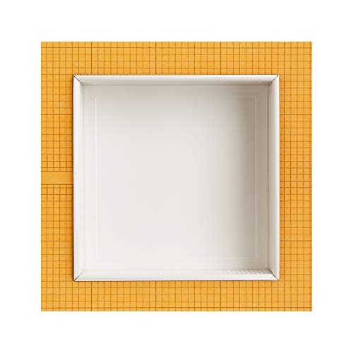 Questech Schluter Kerdi Board 12 x 12 inch Recessed Shower Niche Tile Grout Ready Shelf, Classic, Polished White