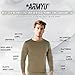 Men's Cold Weather Fleece-Lined Crew Neck Thermal ECWCS Undershirt Top Extreme Base Layer Shirt, Black (Chest 50-52) 2XL