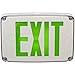 Morris Products Cold Weather, Wet Location LED Exit Sign ? Emergency Battery Backup Exit Signage ? Green with White Housing ? Compact, Low-Profile Design ? Dual Voltage, Fully Automatic