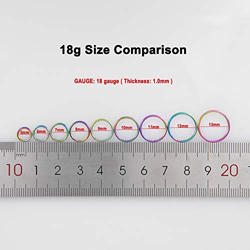 Image of FANSING Men Women 316L Surgical Steel Hinged Nose Rings Hoop for Nostril Septum Cartilage Helix Daith Tragus Rook Conch Lip Ear Lobe Piercings