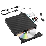 Wbacon Lettore Blu Ray esterno, 5 in 1, lettore Blu Ray portatile con USB 3.0 di tipo C, masterizzatore CD DVD 3D Blu Ray con porta SD/TF, lettore Blu Ray compatibile con Windows Laptop Desktop (5 in
