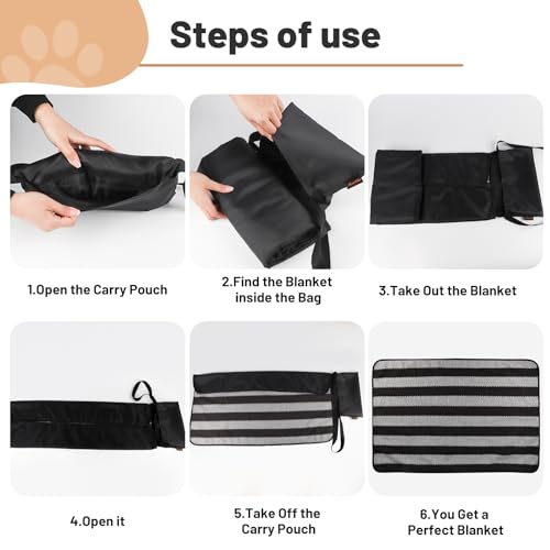 ACUSHLA Haustier Decke Camping Decke 100 x 70 cm wasserdichte, Wärmende Decke, Große Reisedecke, für Haustier, Hund Katze Mat, Hundematte, Faltbare, für Outdoor Innen, mit Tasche (schwarz und weiß)