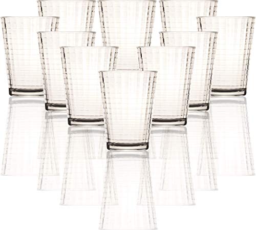 Circleware LQ Windowpane Set of 10 Juice Drinking Glasses, 7 ounce