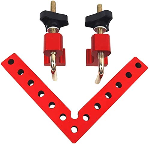 Équerre de positionnement de 140 mm à 90 degrés - Pince d'angle en alliage d'aluminium de type L - Outil de serrage pour menuiserie - Pour la fabrication de cadres de porte et de cadres photo Cover