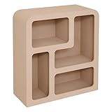 Matière : MDF Paris Prix Atmosphera Créateur d\'intérieur - Étagère 4 Niches Design Soleya 85cm Beige
