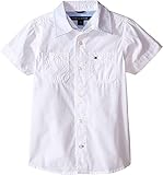 Tommy Hilfiger Boys' Back Flag Short Sleeve Woven Shirt