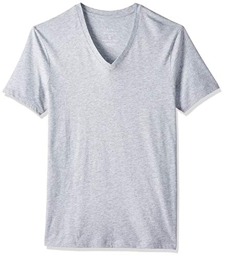 Armani Exchange A|x Men's Basic Pima V Neck Tee, Heather Grey, X-Large