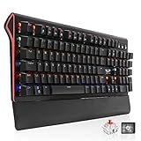 Teclado Mecânico Gamer Switch Red Led Rgb Rainbow 7 Cores 12 Funções Multimídia Anti Ghosting Abnt2 Usb para Pc Computador Notebook Mac