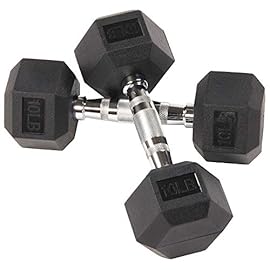 Balancefrom Rubber Encased Hex Dumbbell in Pairs