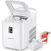 Countertop Ice Maker, Portable Ice Maker Machine 26.5lbs/24Hrs, 8 Bullet Ice Ready in 6 Mins, Self-Cleaning Handheld Ice Maker with Ice Scoop, Ice Basket for Home Kitchen Office RV Party