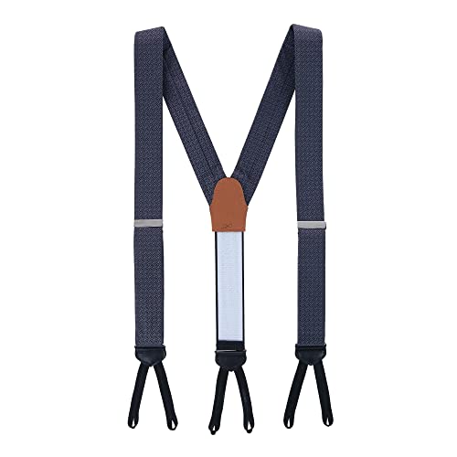 Trafalgar Men's Ward Diamond Tonal Neat Formal Silk Braces (Suspenders), Black