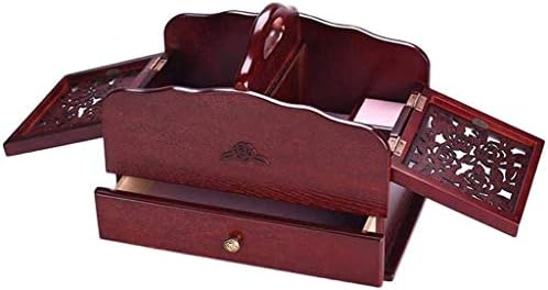 UXZDX CUJUX Jewelry Box - Wooden Retro Sewing Box Large Storage Box Desktop Jewelry Sewing Storage Box