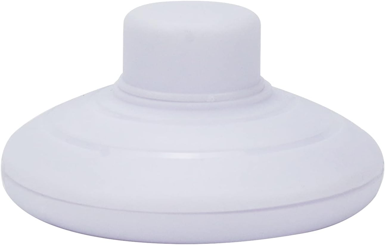 White Floor Foot Switch,Round Floor Foot Switch Inline, Plastic Inline Foot Pedal Lamp Switch w/Push Step-on-Button for LED Light On-Off Control