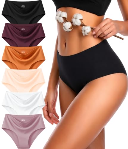 Image of UNDER THE SEA Cotton Underwear Womens Plus Size Mid Rise Panties 6 Pack
