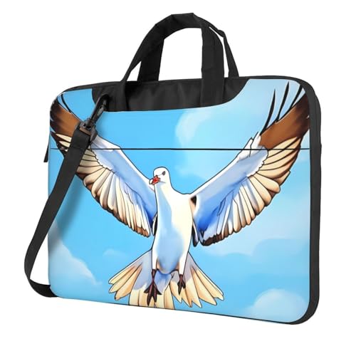 Sac pour ordinateur portable contre les chocs, sacoche bandoulière élégante motif mouettes