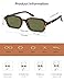 SOJOS Trendy Rectangle Polarized Sunglasses Womens Mens, Small Retro Fashion Thin Slim Square Sunnies SJ2610, Bright Tortoise/Dark Green