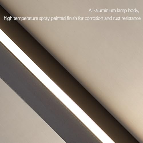 Lámpara de pared moderna con interruptor y enchufe aplique LED interior rectangular negro 100cm 5