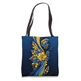 Family Heritage Gifts Ukraine Floral Style Flag Tote Bag - 16" x 16" White Unisex-Adults