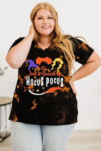 Plus Size Halloween Shirts Women Hocus Pocus Squad T-Shirt Sanderson Sisters Oversized Tee Tops3