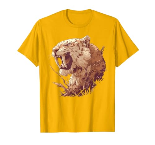 Saber-Toothed Tigers Saber-Toothed Tiger T-Shirt, Men, Golden Yellow, XX-Large