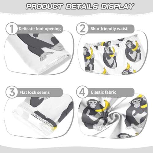 ALAZA Girls' Leggings Children's Yoga Pants Skinny Printed Dance Gorilla Banana Comfortable 4T2