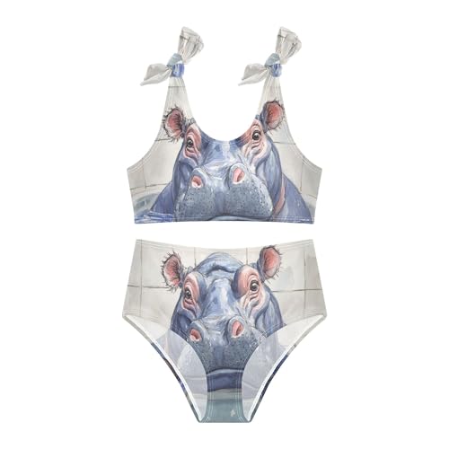Hippo Animal in Tub Girls Bikini Sets 2 Piece Swimsuits Bathing Suit Swimwear3