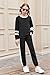 Zaclotre Girls Two Piece Outfits Long Sleeve Sweatshirt and Pants Set with Pockets Kids Fall Fashion Clothes Black 9-10Y