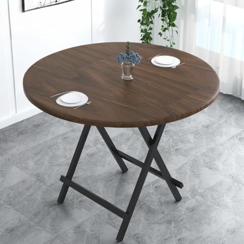 【Vofuxo】 ダイニングテーブル 折りたたみテーブル 丸い食卓テーブル 合金脚 直径 80× 高さ 73cm 耐荷重?50kg 防水 折り畳み式 滑り止めマット付き 作業台 完成品 組み立て不要 キッチン レストラン アウトドア 使いやすい 多用途(6