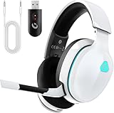 Gvyugke Gaming Headset, 2.4GHz Wireless Gaming Headphone for PS4, PS5, PC, Mac, 5.2 Bluetooth Headphone with Detachable Noise Canceling 3D Microphone, 3.5mm Wired Mode for Xbox Series