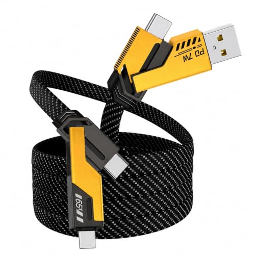 Image of 4in 1 Charging Cable, All in One Charger With USB C Type Cable Fast Charging, Type A Charger Cable, Charger Wire, Mobile Charger Cable, 3 in 1 Charging Cable Fast Charging for Home, Office & Travel
