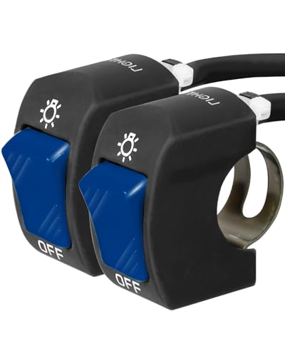 Belinous 7/8" Handlebar Switch for Motorcycle, ATV (Blue, 2 Pack)