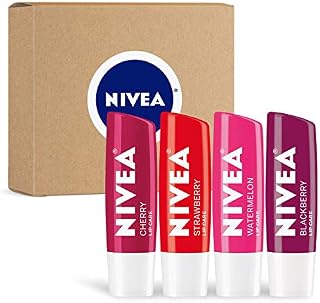 NIVEA Lip Care Fruit Variety Pack - Tinted Lip Balm for Beautiful, Soft