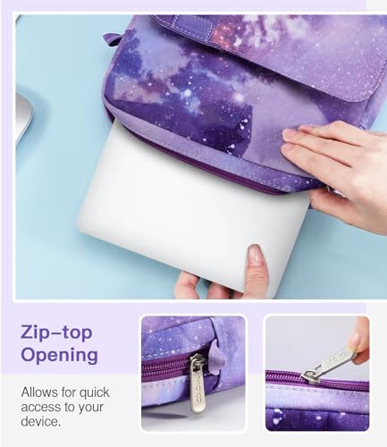 Image of MoKo 15 Inch Laptop Sleeve Bag Fits New Mac Air 15 inch M5 2026, Mac Pro 14 inch M5 /M5 Pro /M5 Max 2026, Galaxy Tab S9 Utra 14.6 inch 2023, Handle Carrying Case with Shoulder Strap, Purple Starry Sky