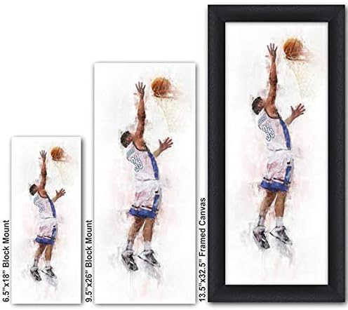 Personalized Men or Boys Basketball Sports Action Print - Gift for The Basketball Player (6.5"x18", Wood Block Mount)