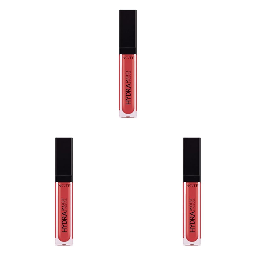 Note Cosmetics Hydramoist Lipgloss Nemlendirici Dudak Parlatıcısı - 08 Party Mood - Kırmızı (3 paketi)