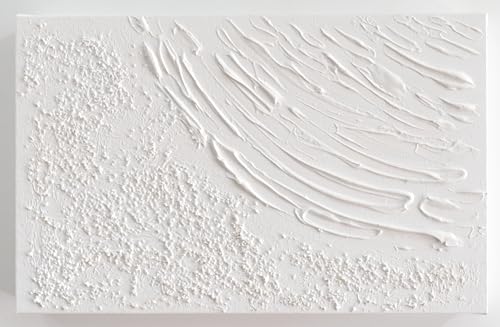Miniatura 3 de Tapa De Contador Pintada A Mano, Minimalista, Toda En Blanco, Con Relieve, 37x22x4 Cm 41x26x6 Cm Medida Exterior 100 Original, Incluye Tornillos Y Tacos Para La Pared