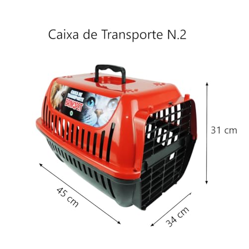 Genérico, Caixa Transporte Animais Viagem Passeio Pet Gato N2 Vermelho