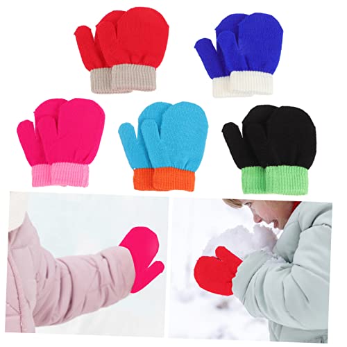 KESYOO 5 Pairs Knitted Warm Gloves Compact Stretchable Winter Mittens for Boys for Outdoor Activities Comfortable and Easy to Wear2