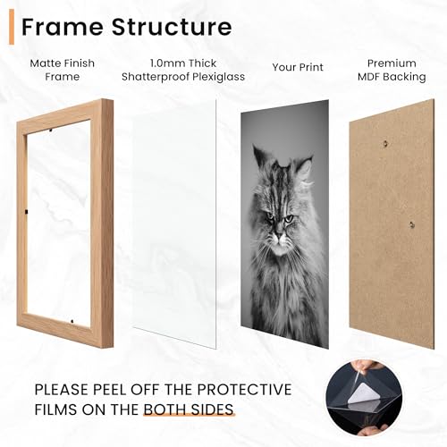 15 Pack Picture Frames Collage Wall Decor, Gallery Frame Set for Wall Mounting or Tabletop Display, Multi Sizes Including 3pcs 8x10, 6pcs 5x7, 6pcs 4x6, Oak - Image 6
