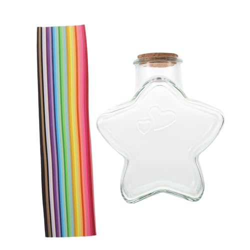 Papier origami étoile colorée ruban loisir créatif adulte bouteille de souhaits déco