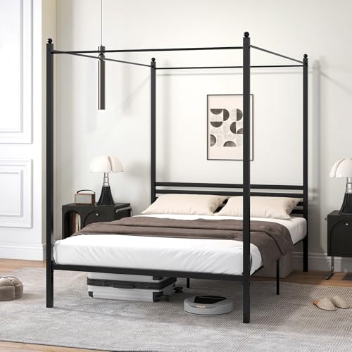 Struttura Letto 2 In 1 Pieghevole 80x200 Cm - Letto Singolo O Matrimoniale, Metallo Nero Con Doghe | Salvaspazio Per Camera Ospiti