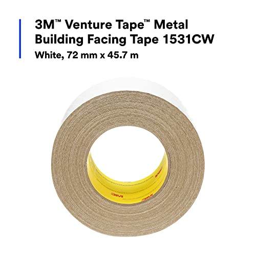Image of Venture Tape 3M Metal Building Facing Tape 1531CW, White, 72 mm x 45.7 m, 16 per case