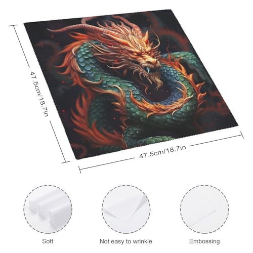 Servilletas de Tela Dragón Chino Reutilizables 4 PCS miniatura 2