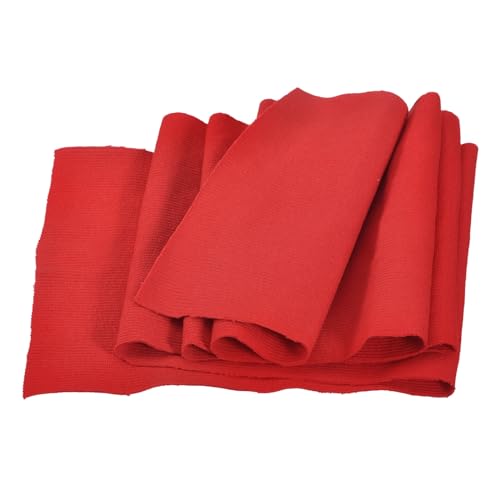 Image of MECCANIXITY 39 inch Elastic Cuffs Ribbed Trims Cotton Fabric Knit Rib Stretch Tape Cuff Sleeve Waistband for Sewing, 8 inch Wide Red