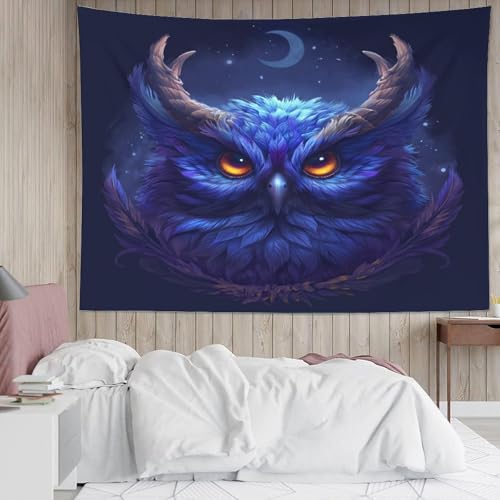 Tenture murale hibou en polyester doux literie poster impression 3D - 5